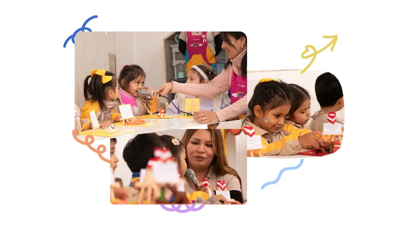 Niños aprendiendo en el aula de Nido Perulina